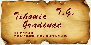 Tihomir Gradinac vizit kartica
